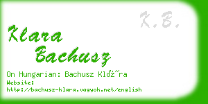 klara bachusz business card